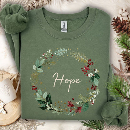 Hope Christmas Wreath Sweatshirt