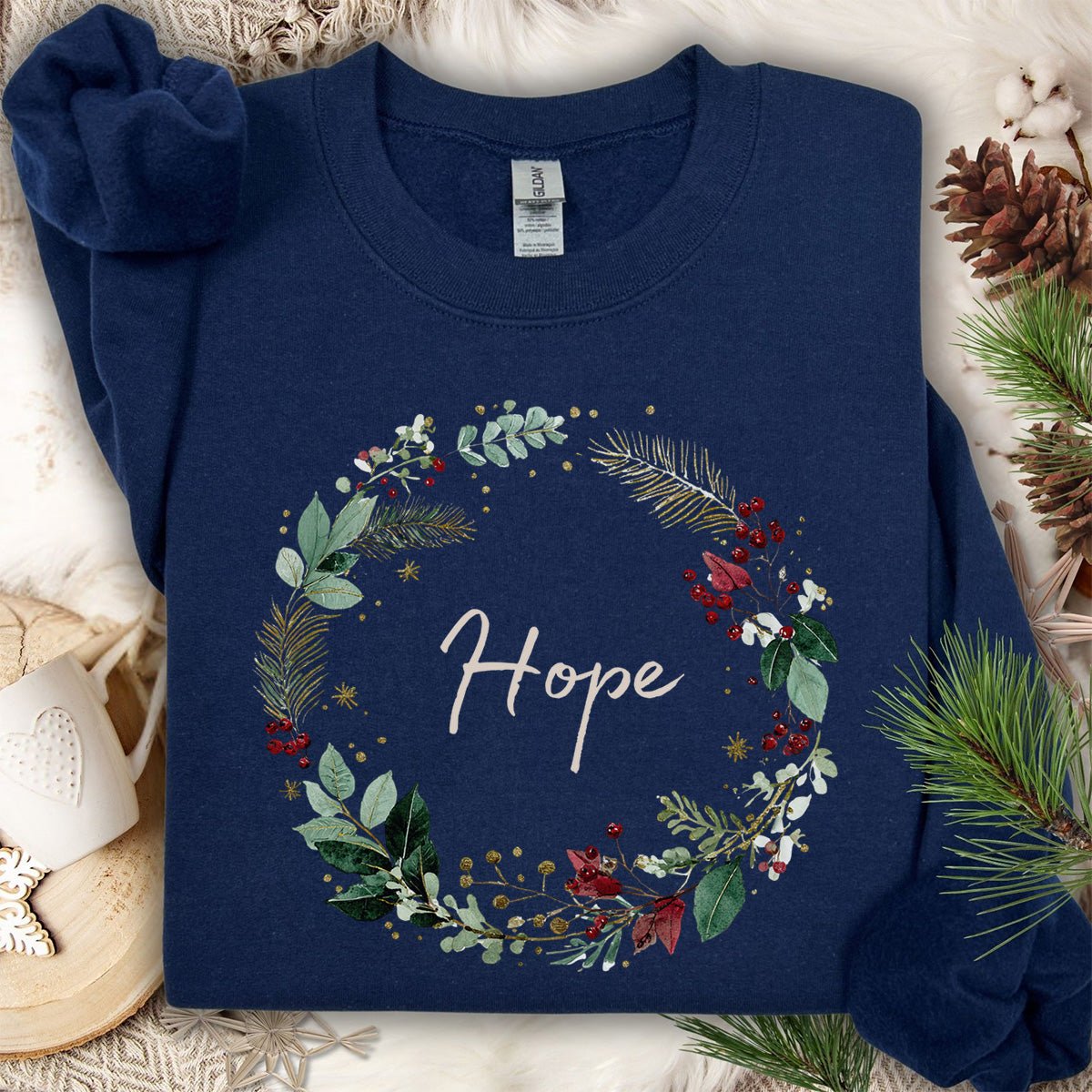 Hope Christmas Wreath Sweatshirt