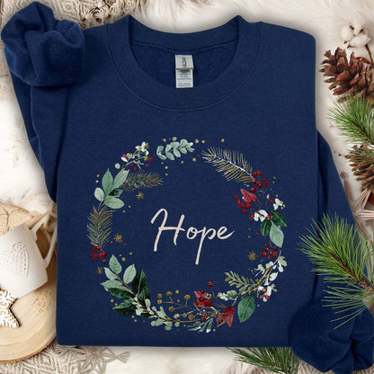 Hope Christmas Wreath Sweatshirt