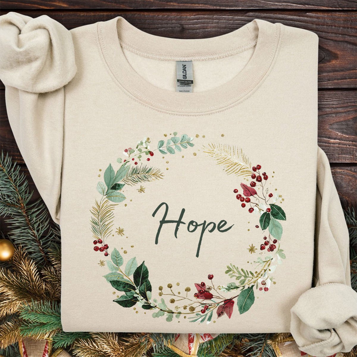 Hope Christmas Wreath Sweatshirt