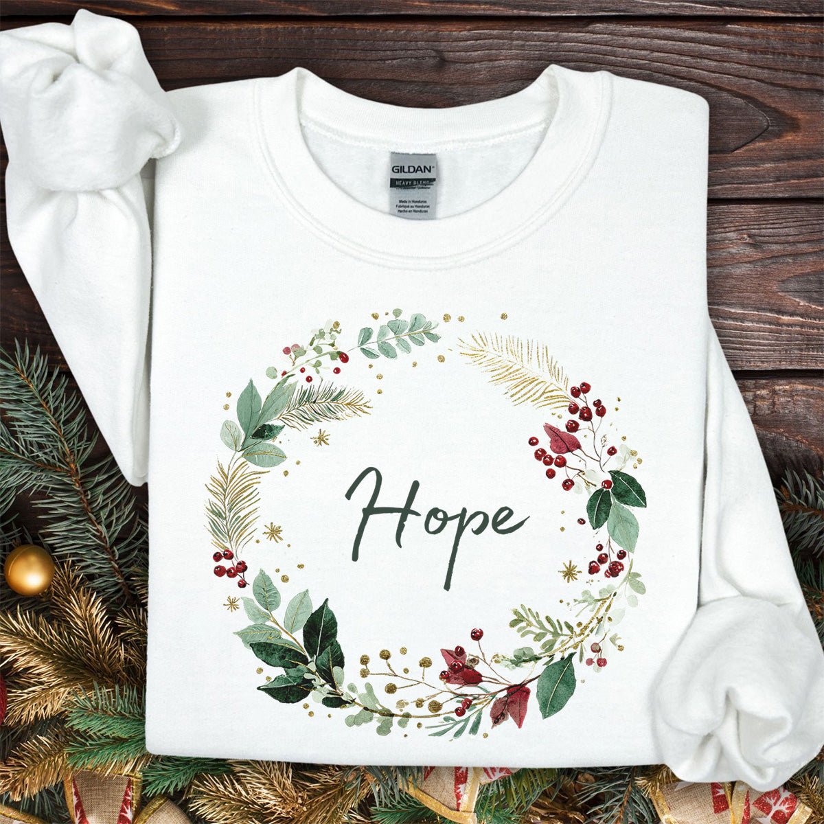 Hope Christmas Wreath Sweatshirt