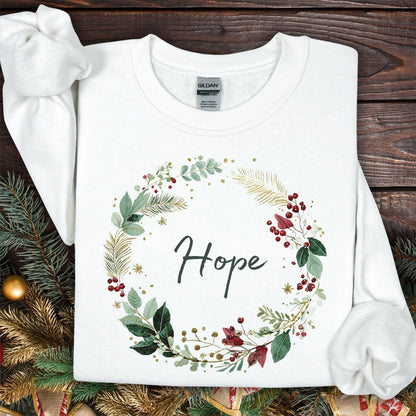 Hope Christmas Wreath Sweatshirt