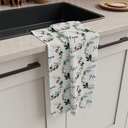 Hope Christmas Wreath Tea Towel