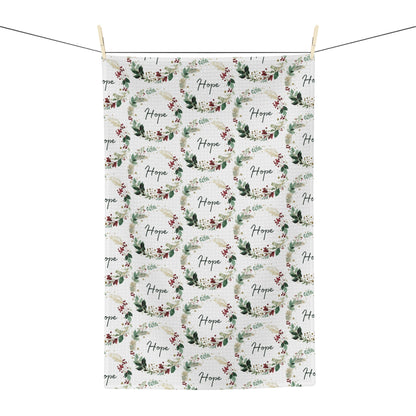 Hope Christmas Wreath Tea Towel