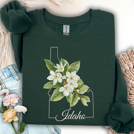 Idaho State Flower Sweatshirt - Syringa (Mock Orange)