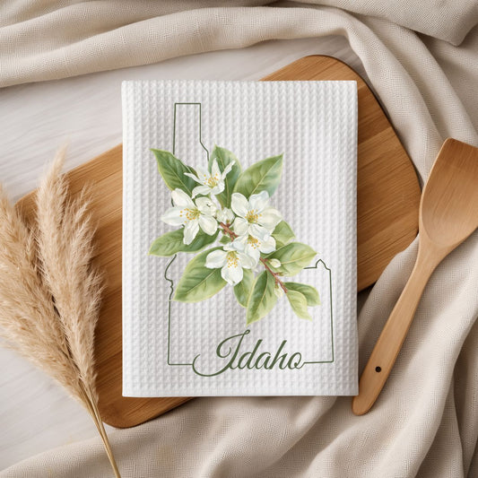 Idaho State Flower Tea Towel - Syringia (Mock Orange)