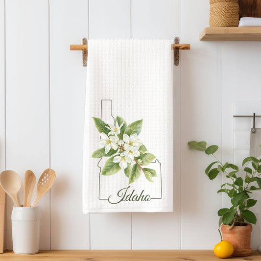 Idaho State Flower Tea Towel - Syringia (Mock Orange)