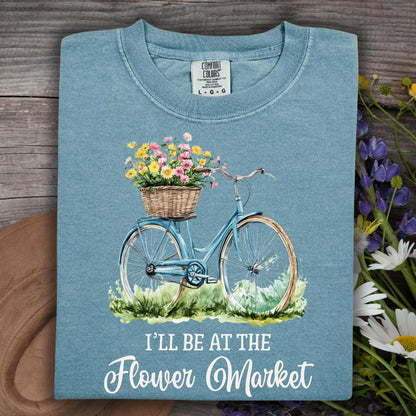 Wild Petal Threads T-Shirt S / ice blue I'll Be at the Flower Market T-Shirt