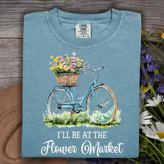 Wild Petal Threads T-Shirt S / ice blue I'll Be at the Flower Market T-Shirt