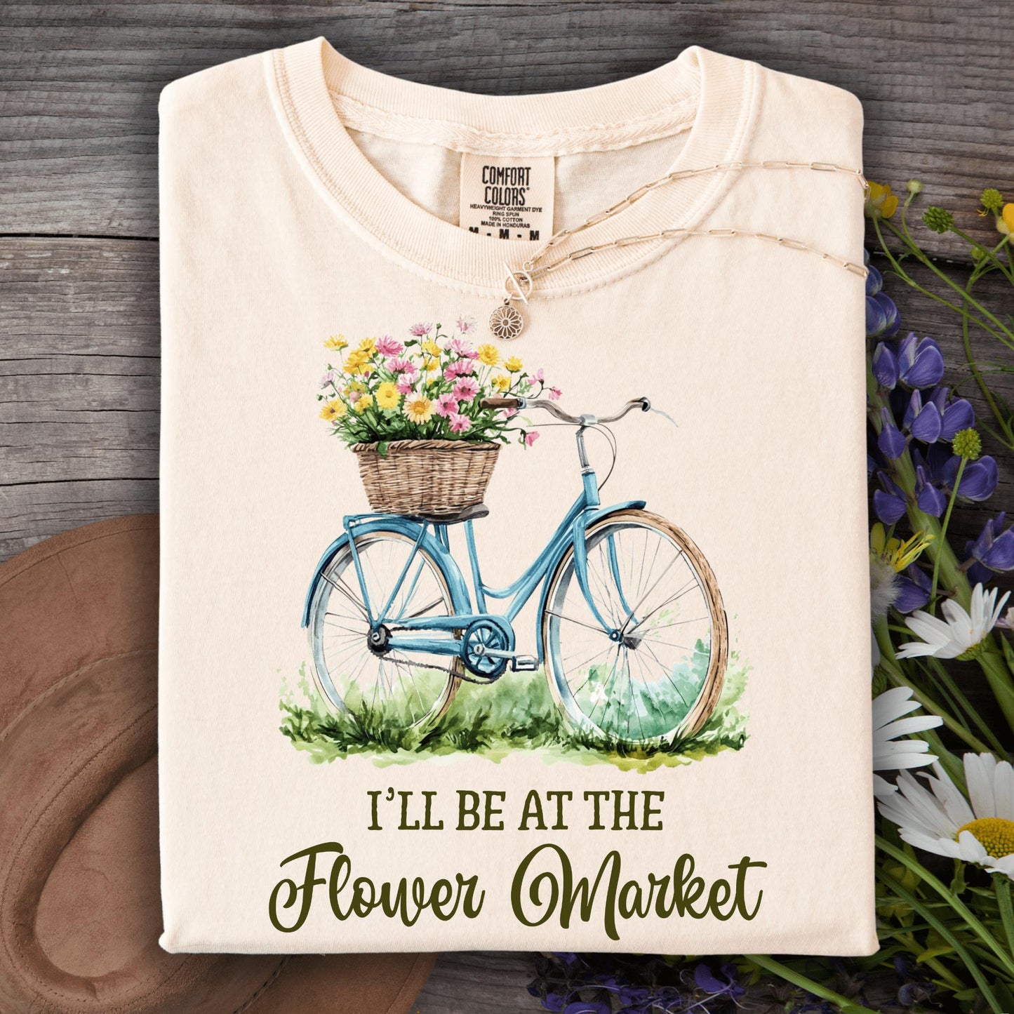 Wild Petal Threads T-Shirt S / ivory I'll Be at the Flower Market T-Shirt