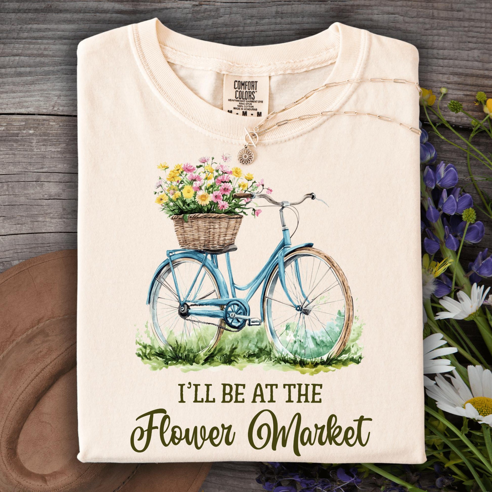 Wild Petal Threads T-Shirt S / ivory I'll Be at the Flower Market T-Shirt