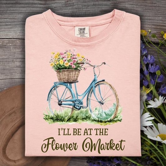 Wild Petal Threads T-Shirt S / peachy I'll Be at the Flower Market T-Shirt