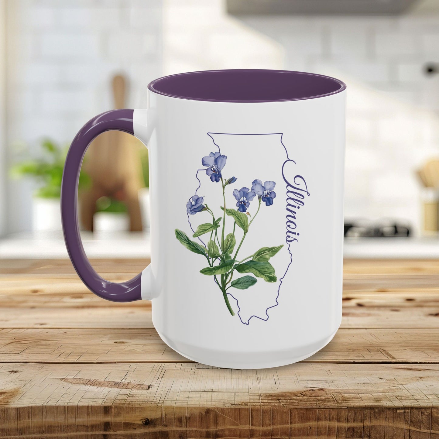 Illinois State Flower Mug - Common Blue Violet (11/15oz)