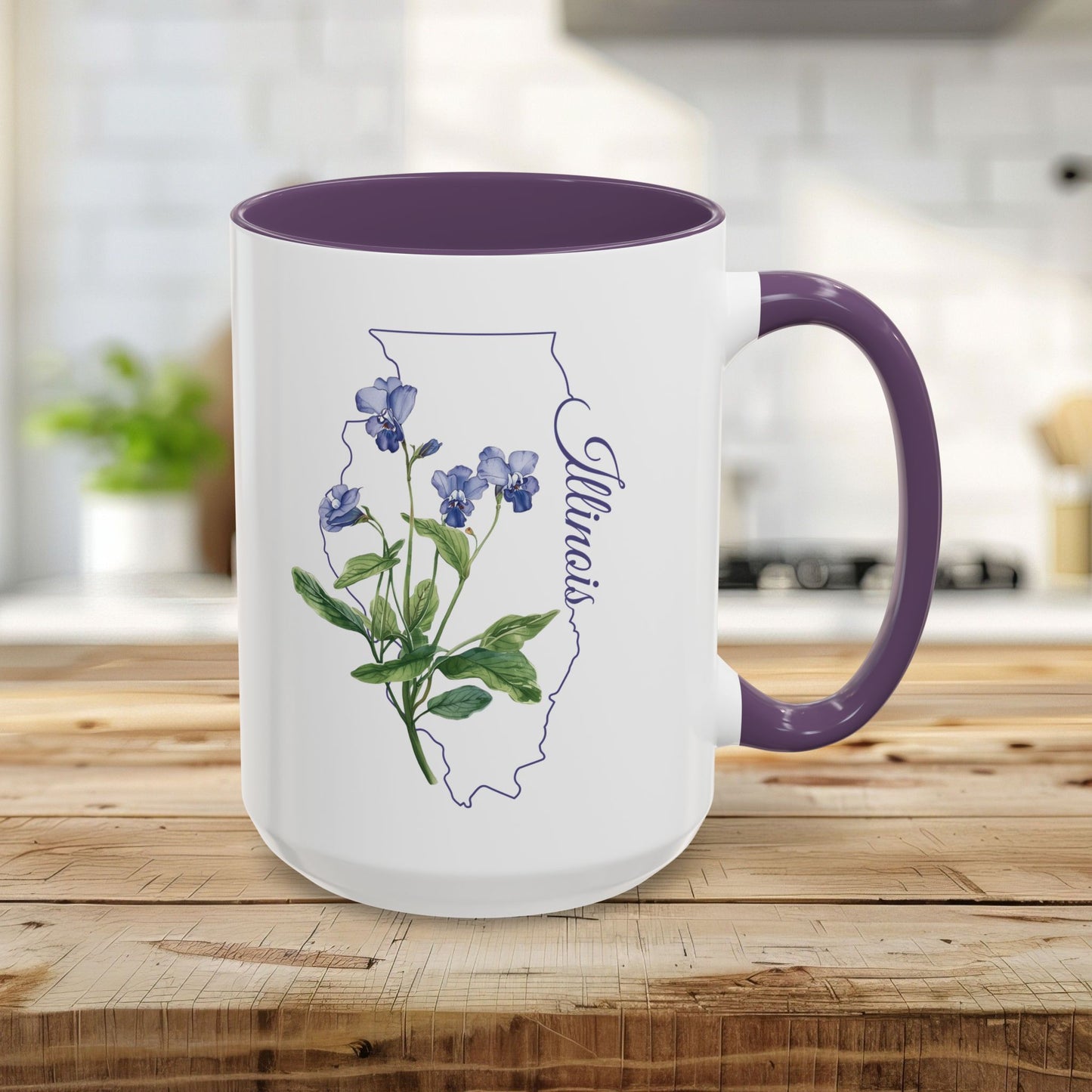 Illinois State Flower Mug - Common Blue Violet (11/15oz)