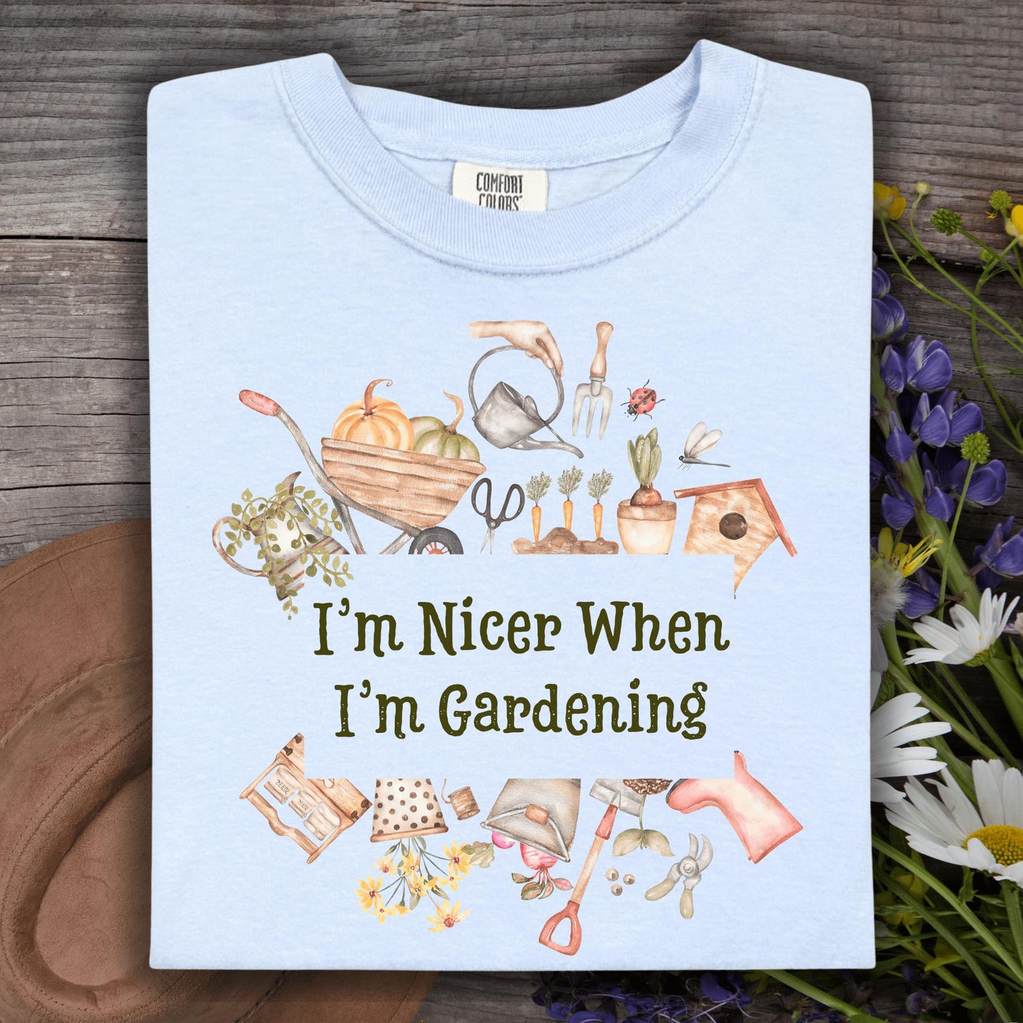 Wild Petal Threads T-Shirt S / hydrangea I'm Nicer When I'm Gardening T-Shirt