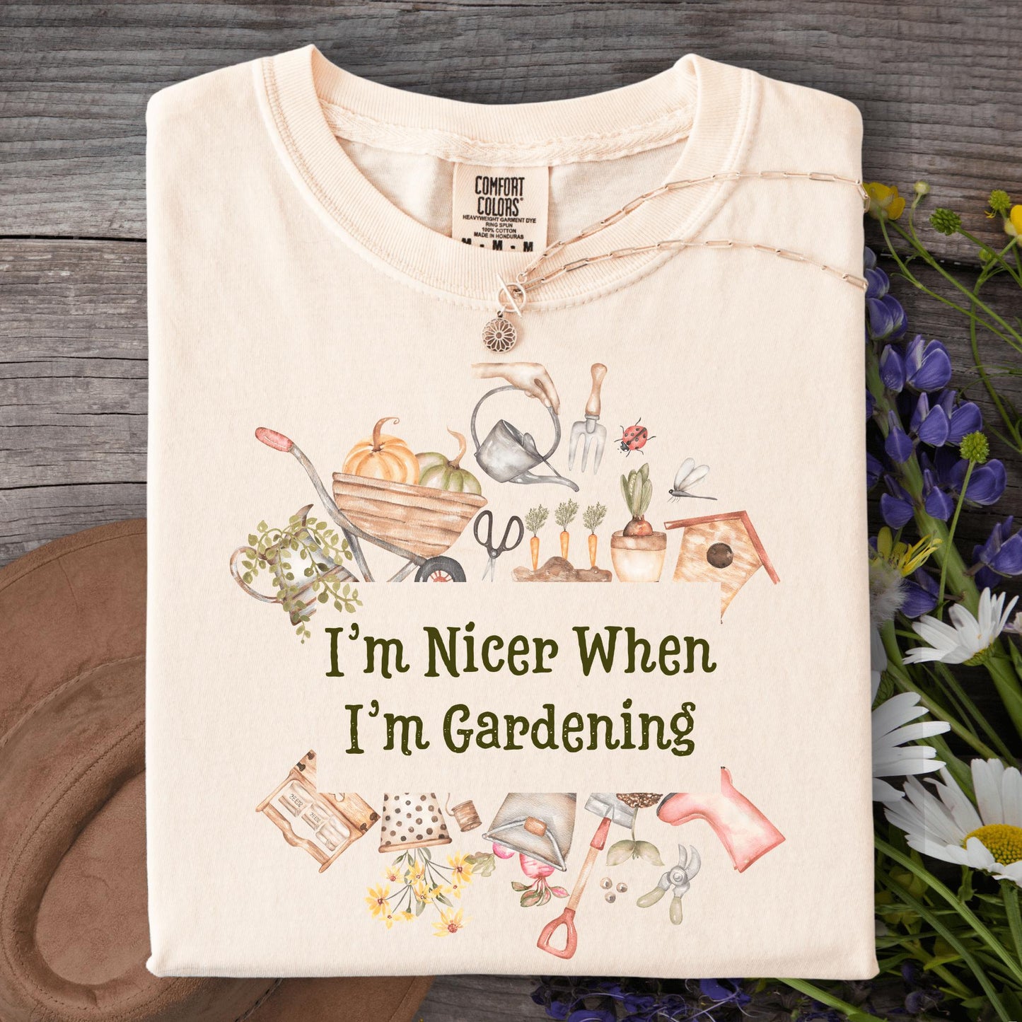 Wild Petal Threads T-Shirt S / ivory I'm Nicer When I'm Gardening T-Shirt