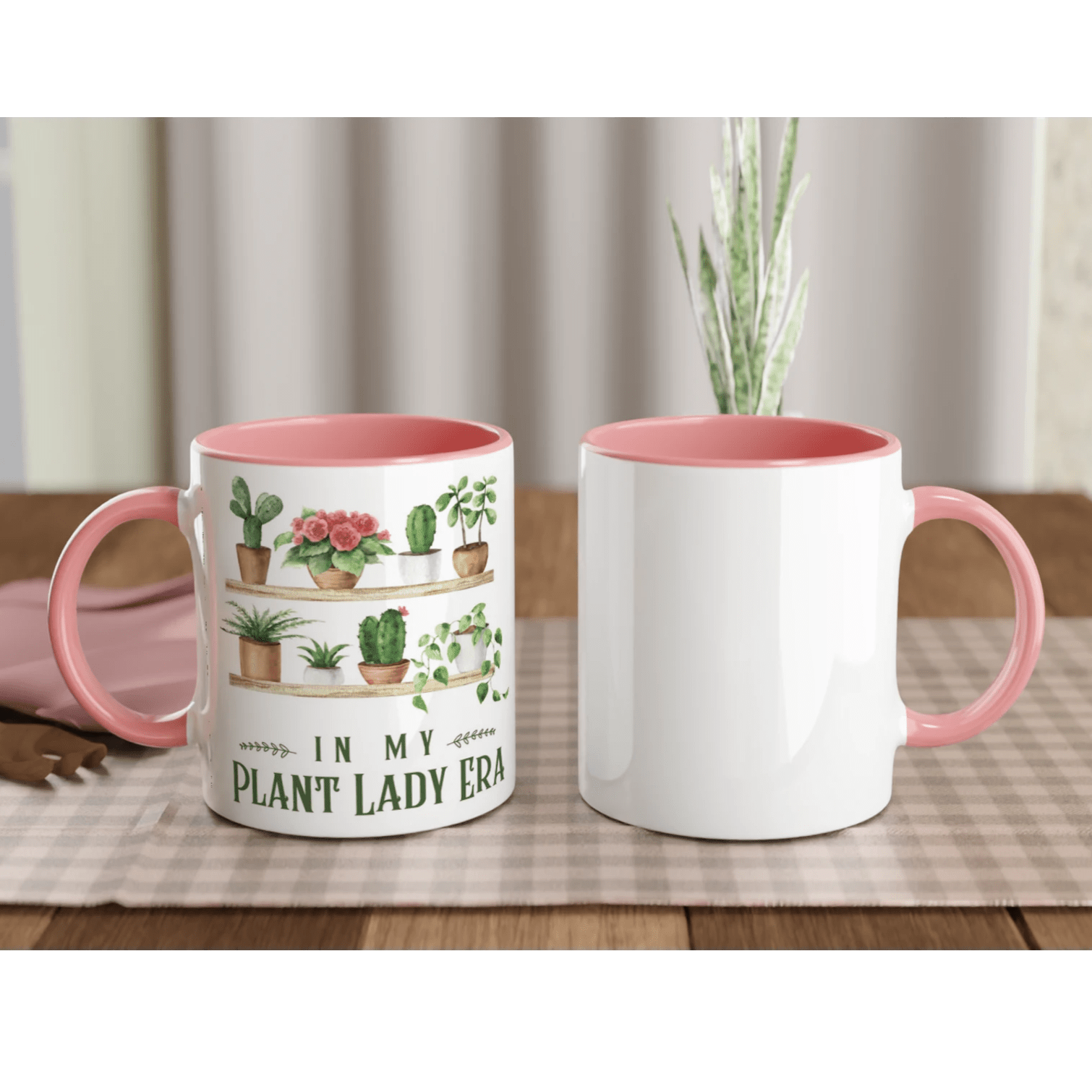 In My Plant Lady Era Mug – Colorful Mug with House Plant Design