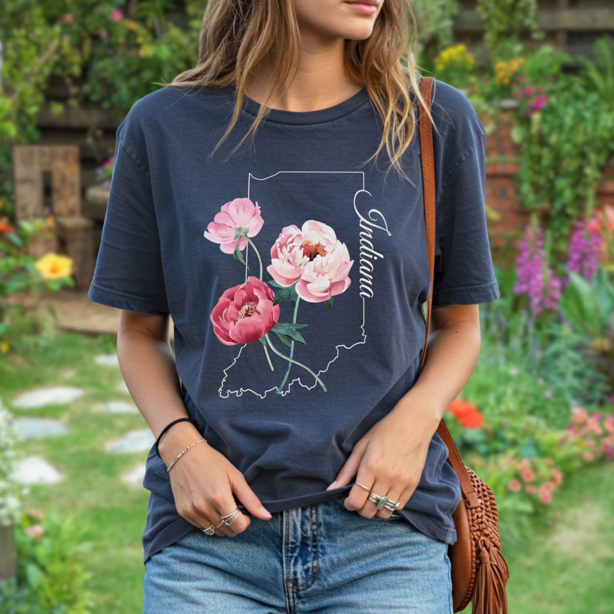 Indiana State Flower T-Shirt — Peony