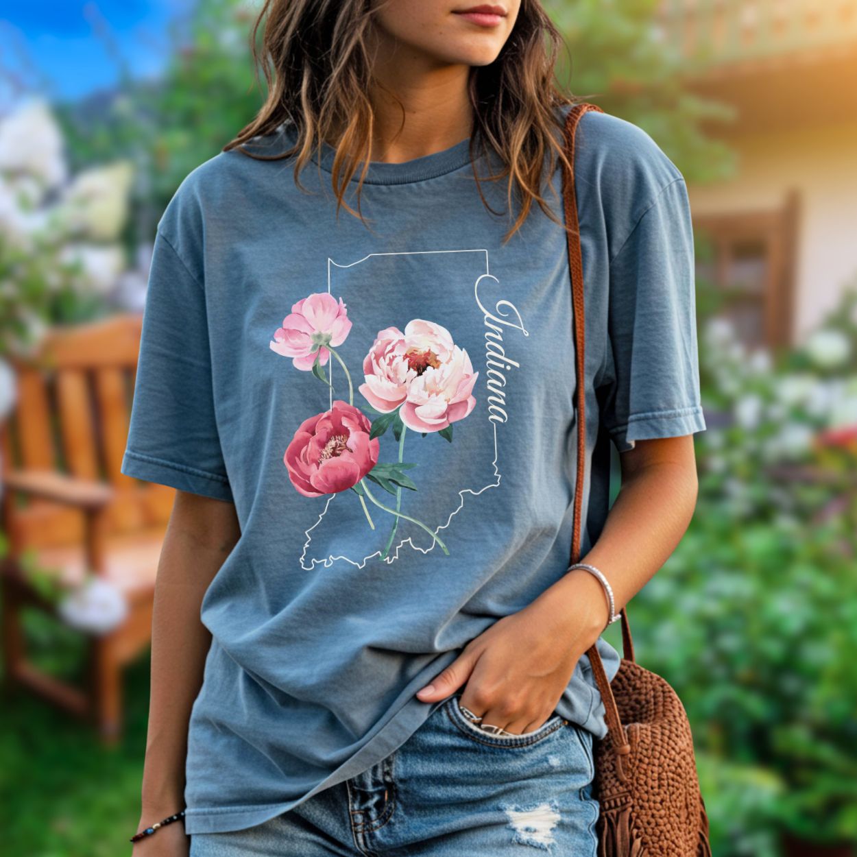 Indiana State Flower T-Shirt — Peony