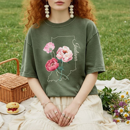Indiana State Flower T-Shirt — Peony