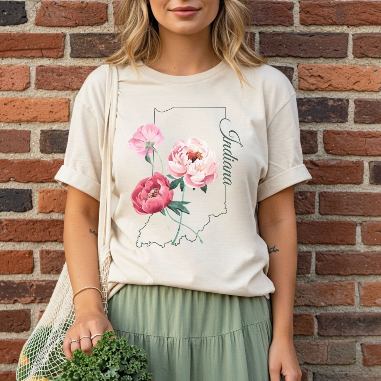 Indiana State Flower T-Shirt — Peony