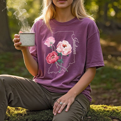 Indiana State Flower T-Shirt — Peony