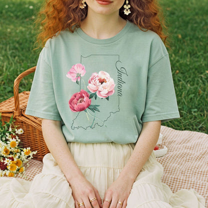 Indiana State Flower T-Shirt — Peony