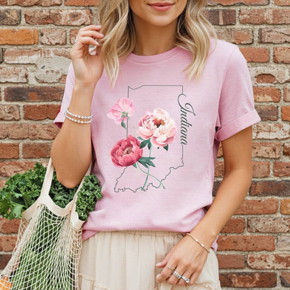 Indiana State Flower T-Shirt — Peony