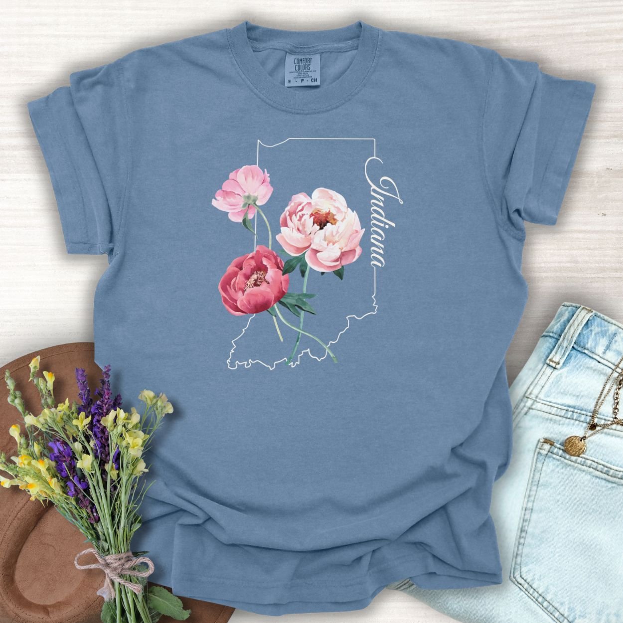 Indiana State Flower T-Shirt — Peony