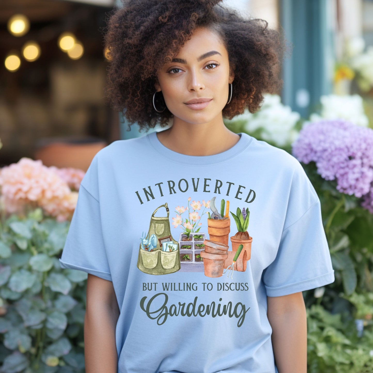 Introverted But Willing to Discuss Gardening T-Shirt