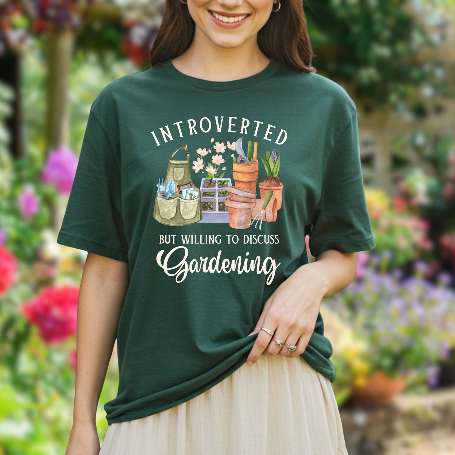 Introverted But Willing to Discuss Gardening T-Shirt