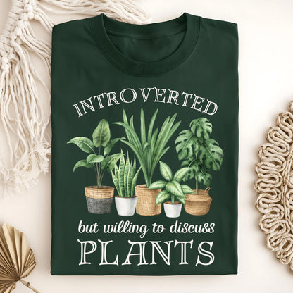 Wild Petal Threads T-Shirt Forest Green / S Introverted But Willing to Discuss Plants T-Shirt