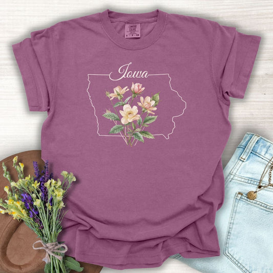 Iowa State Flower T-Shirt — Wild Prairie Rose