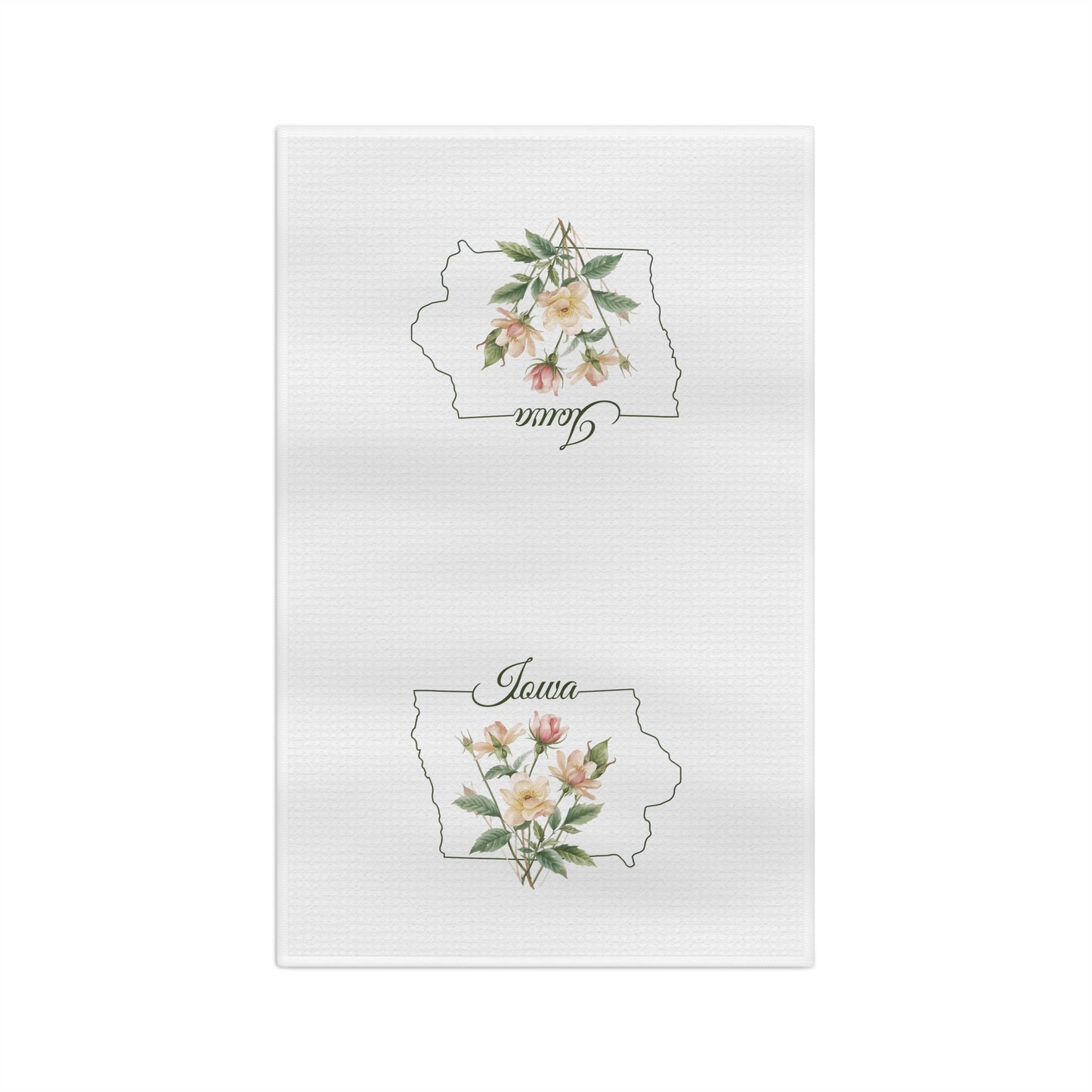 Iowa State Flower Tea Towel - Wild Prairie Rose