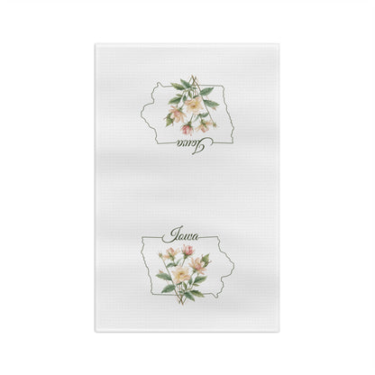 Iowa State Flower Tea Towel - Wild Prairie Rose
