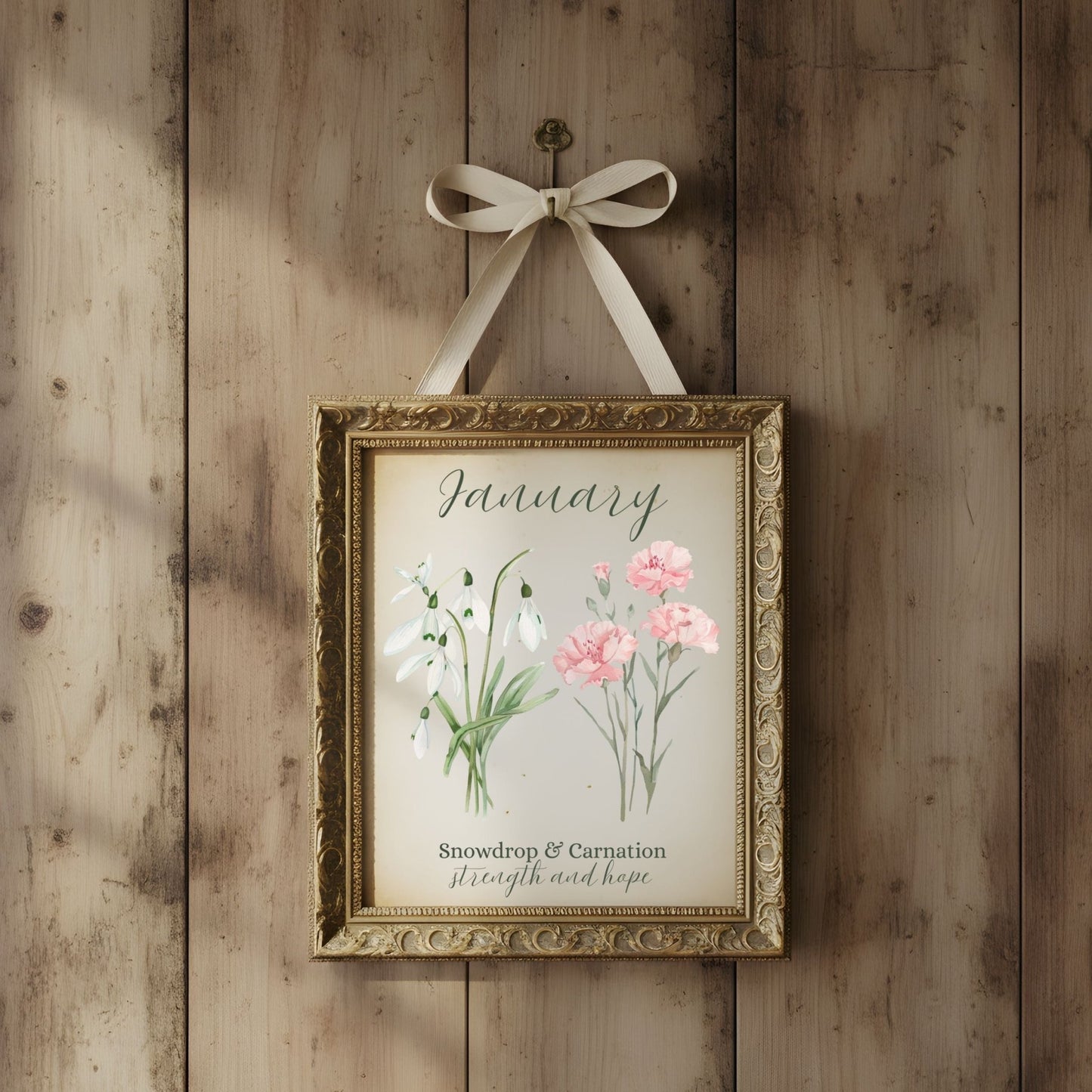 January Birth Month Flower Art Print