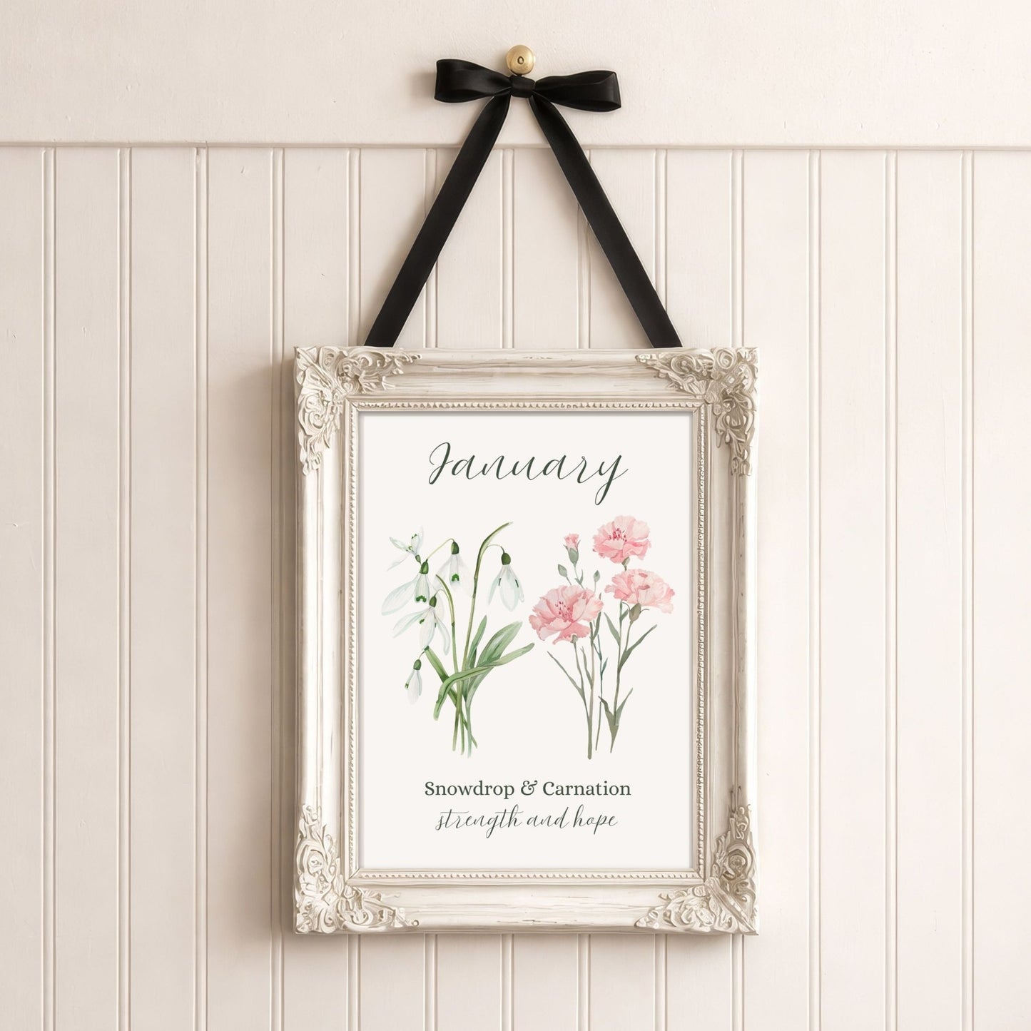 January Birth Month Flower Art Print