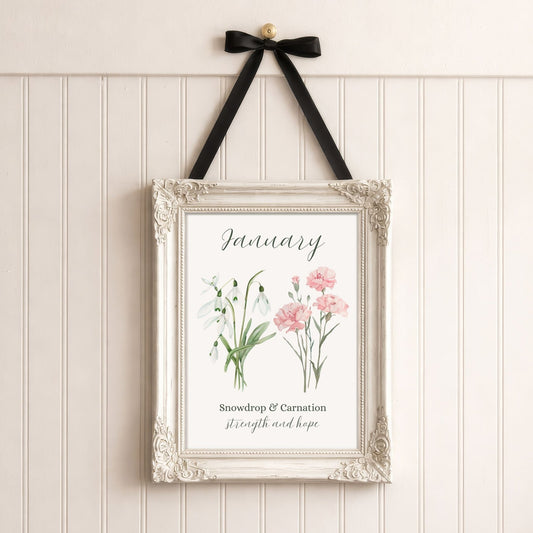 January Birth Month Flower Art Print