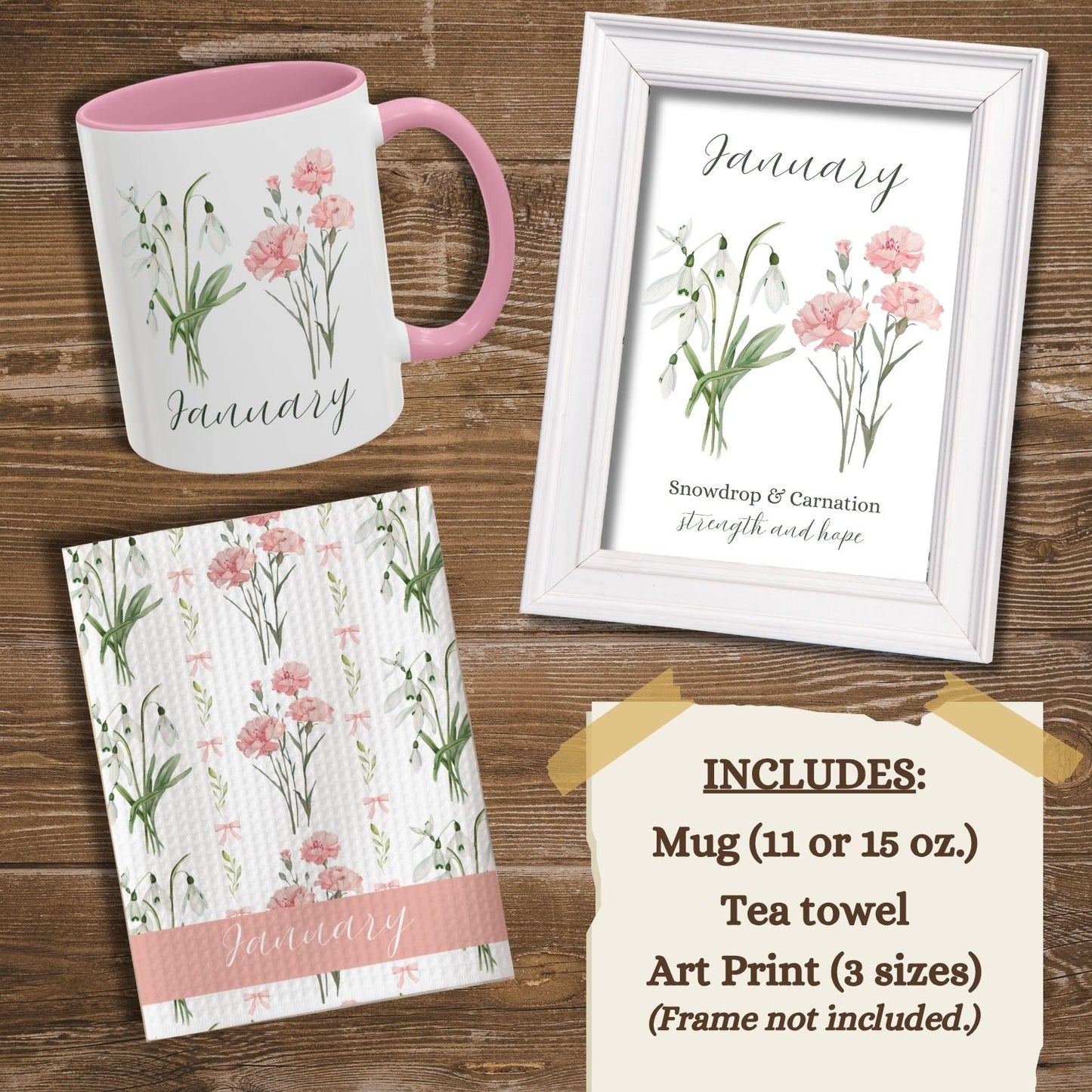 January Birth Month Flower Gift Set