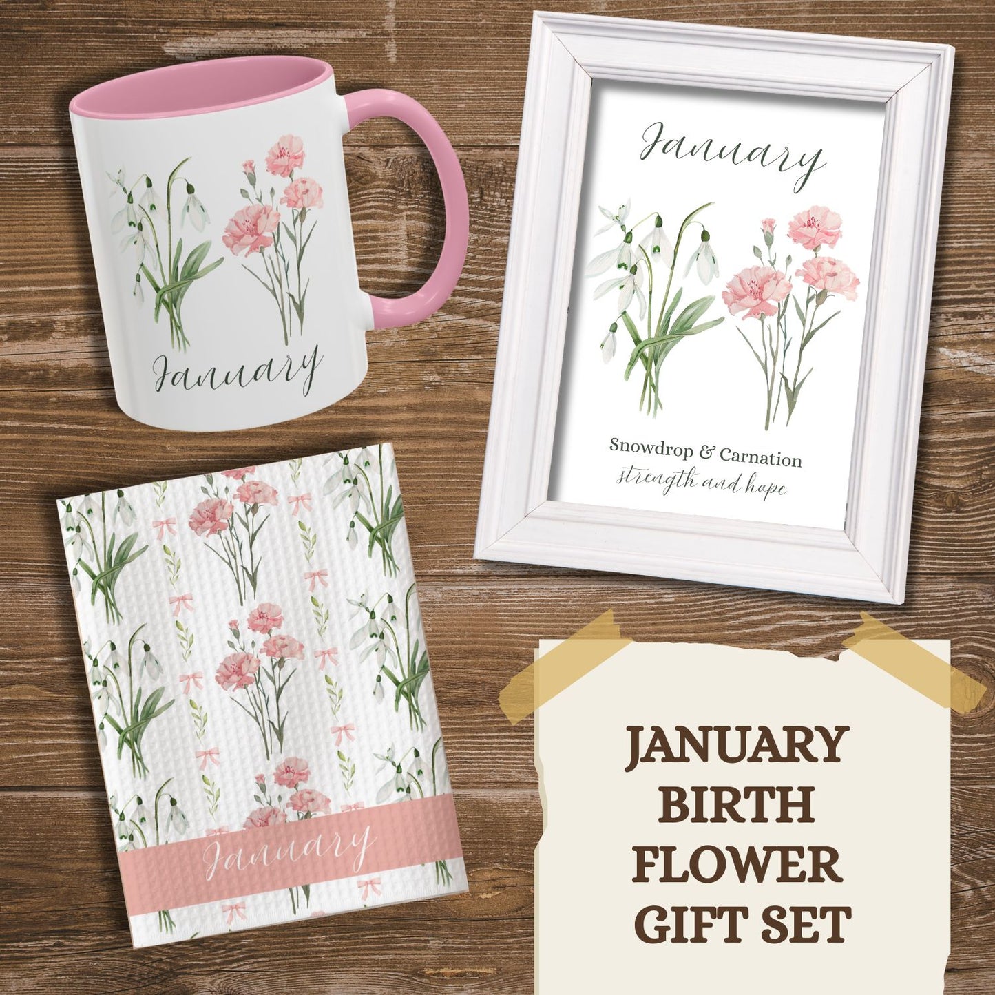 January Birth Month Flower Gift Set