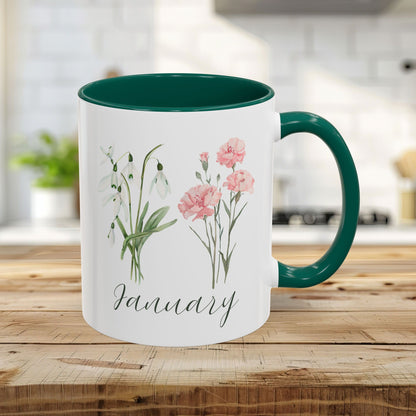 January Birth Month Flower Mug