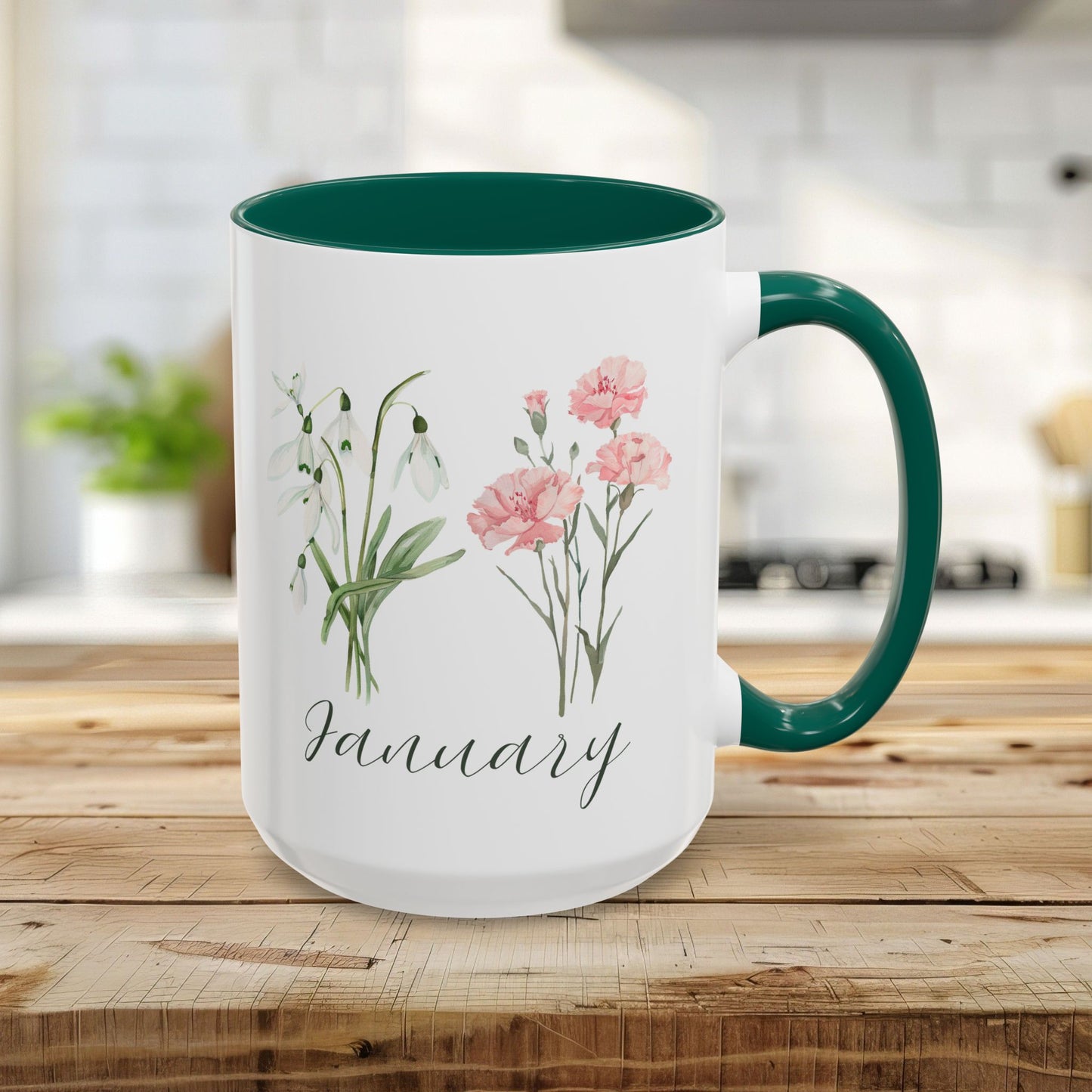 January Birth Month Flower Mug