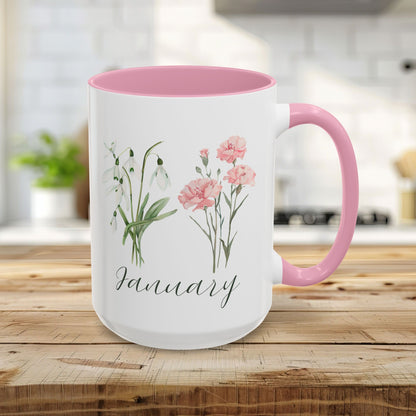 January Birth Month Flower Mug