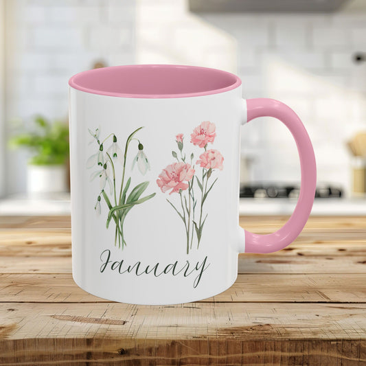January Birth Month Flower Mug