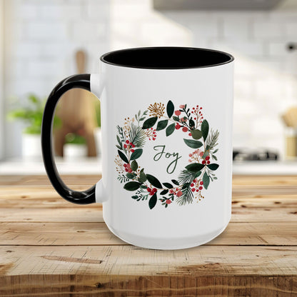 Joy Christmas Wreath Mug (11/15 oz)