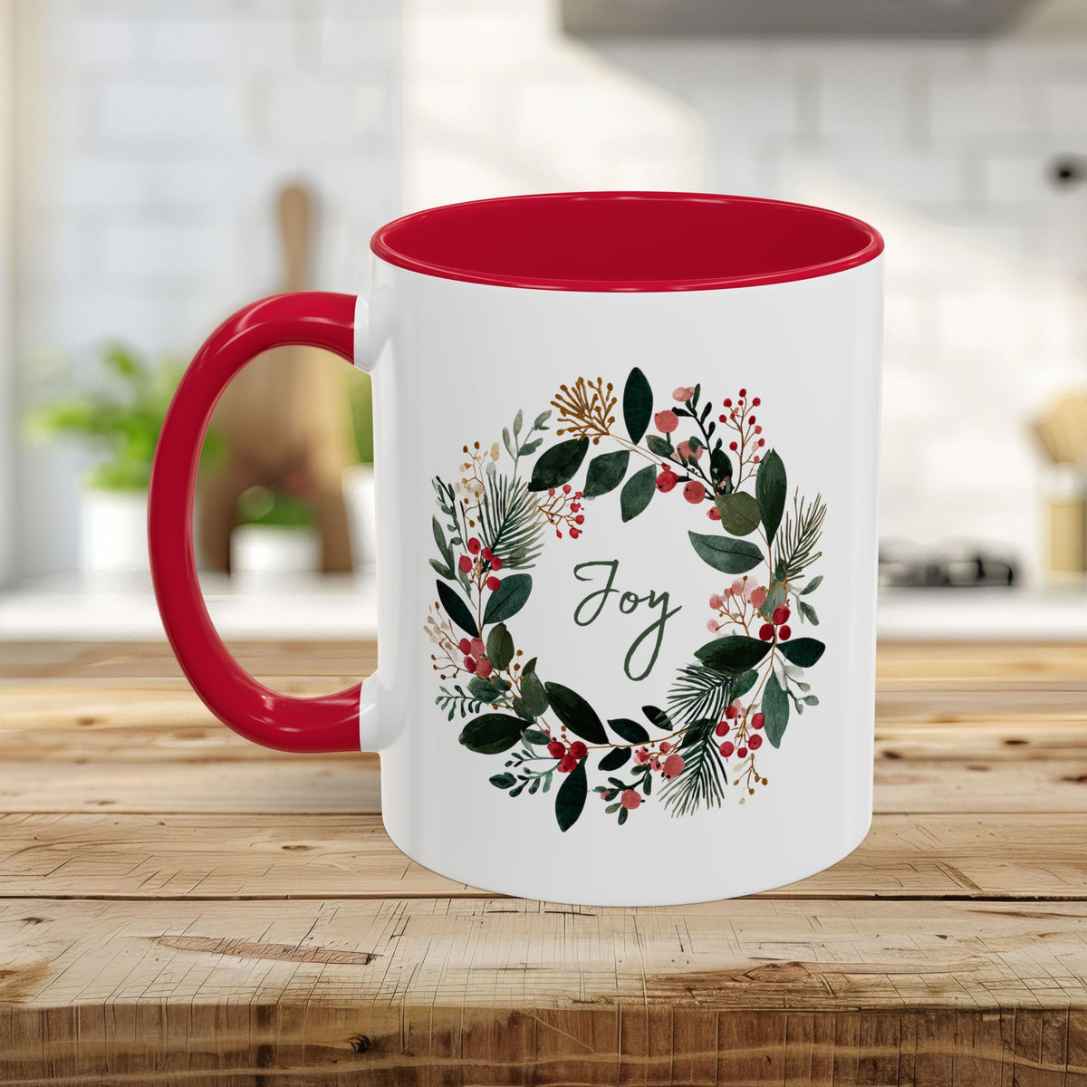Joy Christmas Wreath Mug (11/15 oz)