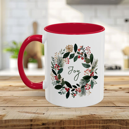 Joy Christmas Wreath Mug (11/15 oz)