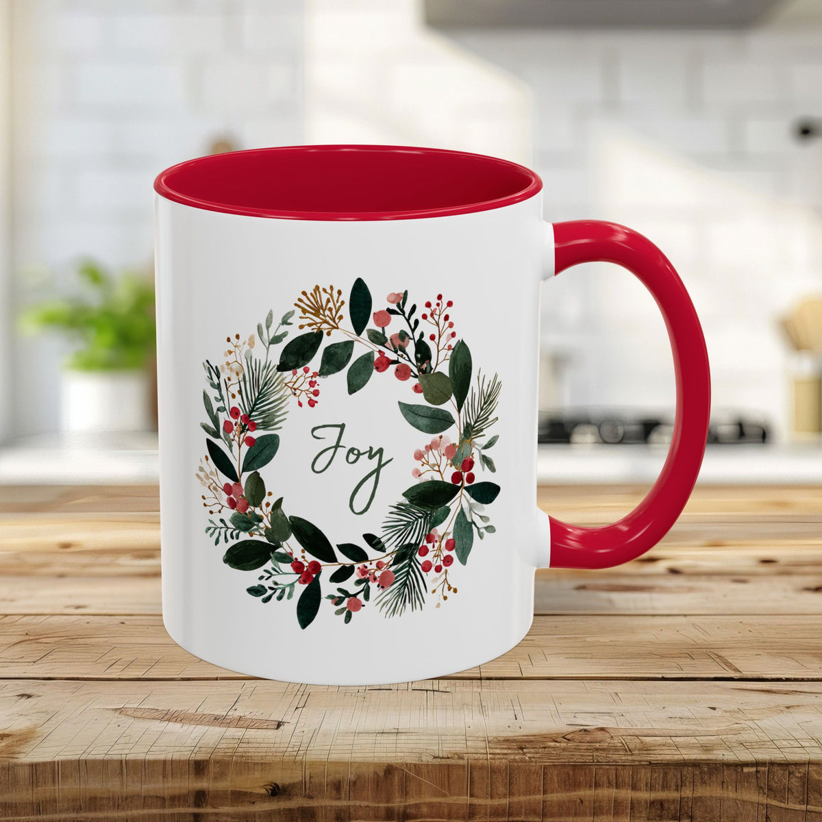 Joy Christmas Wreath Mug (11/15 oz)
