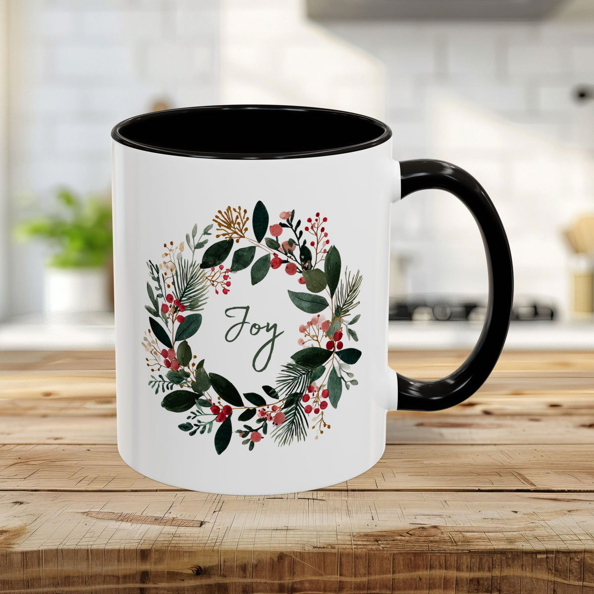 Joy Christmas Wreath Mug (11/15 oz)