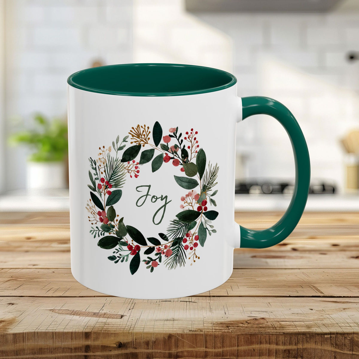 Joy Christmas Wreath Mug (11/15 oz)